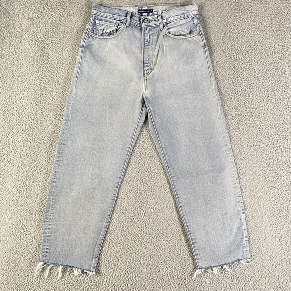 Levis Made & Crafted Barrel Crop Jeans Womens 26 (29x24) Blue Light Wide Tapered - Picture 1 of 16